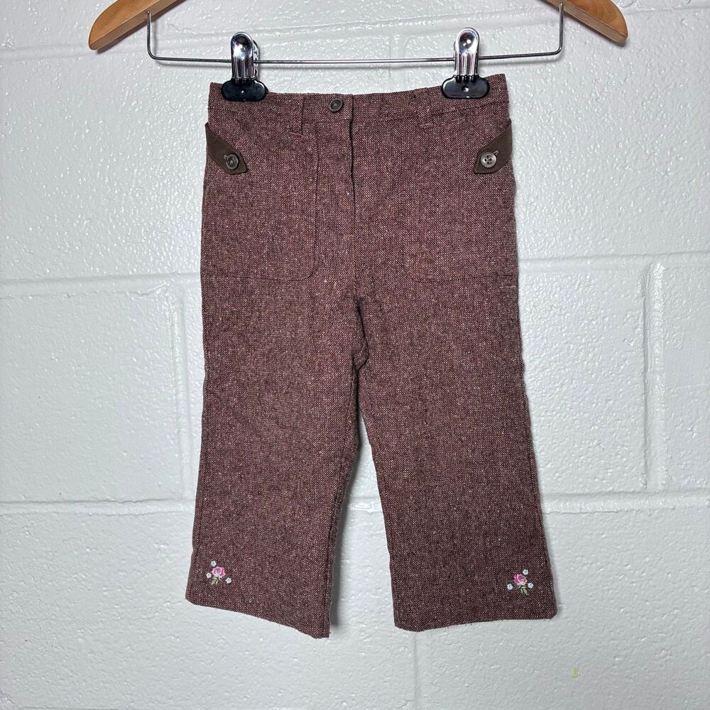 Janie and Jack girls embroidered woven pants